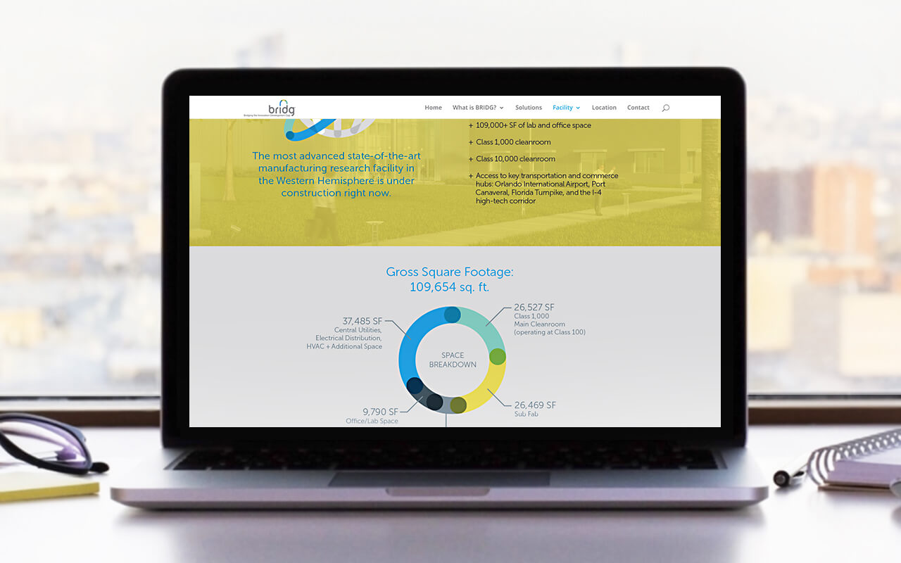 BRIDG website detail by Prismatic Orlando digital marketing agency