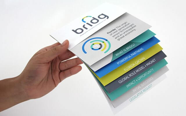 BRIDG brochure detail by Prismatic Orlando creative agency