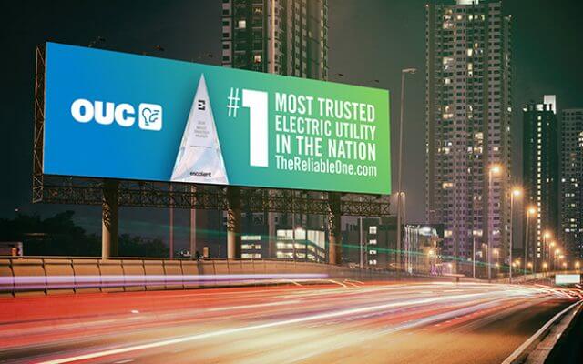 Billboard for #1 most trusted electric utility in the nation
