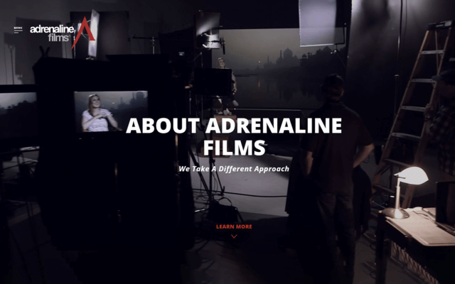 Adrenaline Films website designed by Prismatic