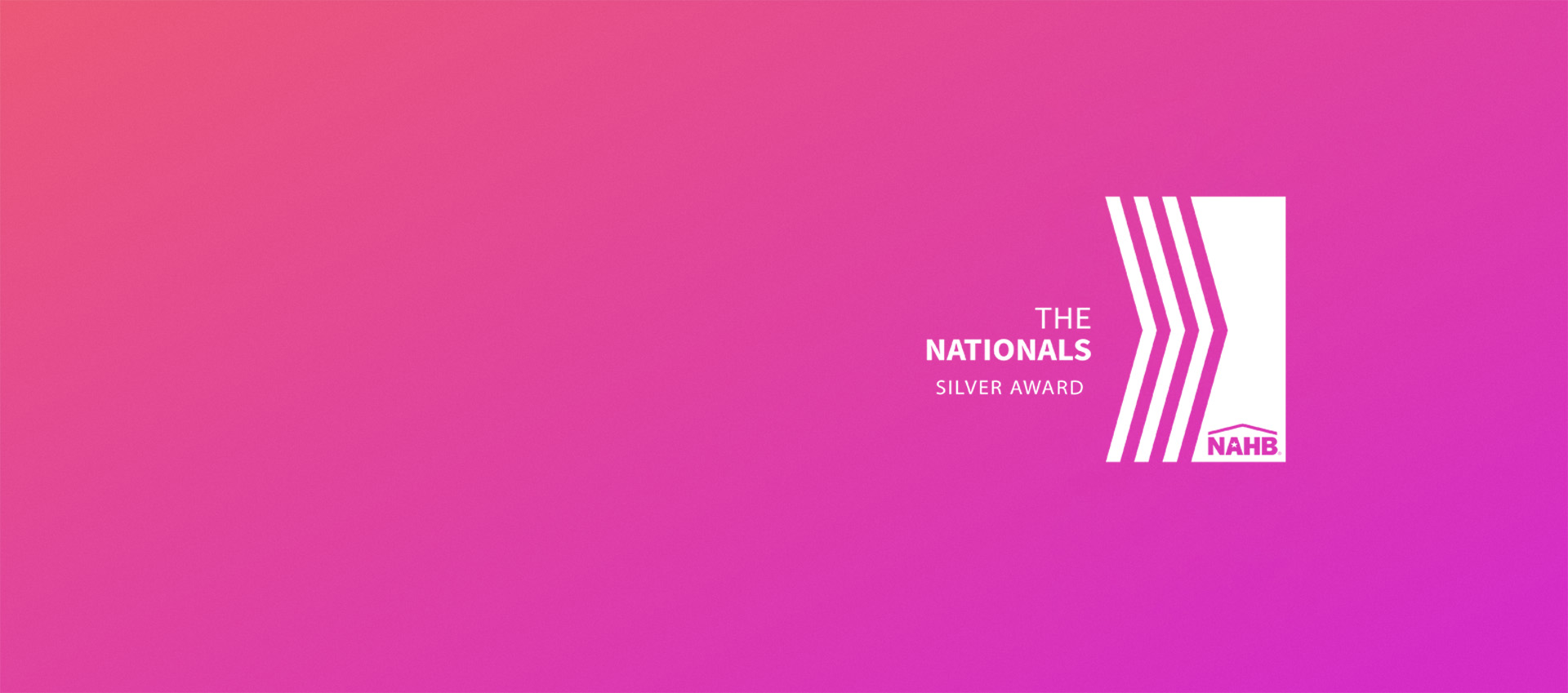 NAHB Silver Awards featured graphic with a hot pink background color